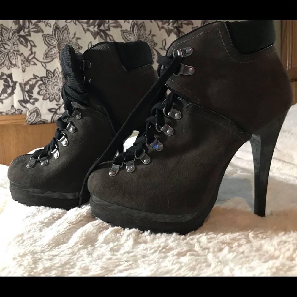 High heeled hiking boots size 10